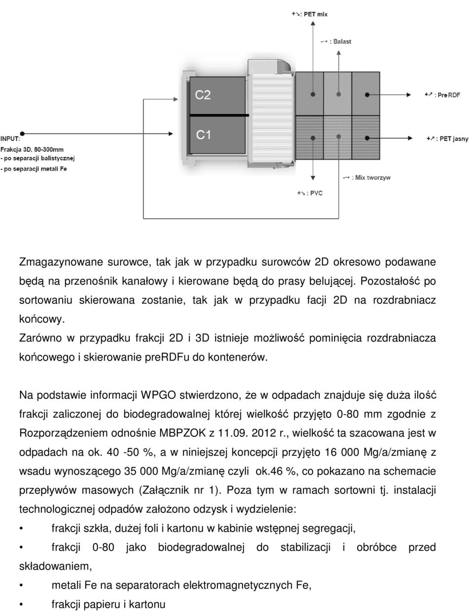 Zarówno w przypadku frakcji 2D i 3D istnieje możliwość pominięcia rozdrabniacza końcowego i skierowanie prerdfu do kontenerów.