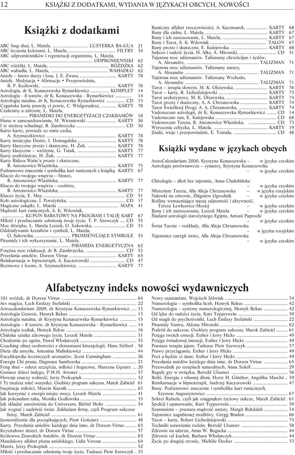 Medytacja Afirmacja Przepowiednia, R. P. Koz³owski,... KARTY 78 Astrologia, dr K. Konaszewska Rymarkiewicz... KOMPLET 14 Astrologia - 8 tomów, dr K. Konaszewska - Rymarkiewicz.