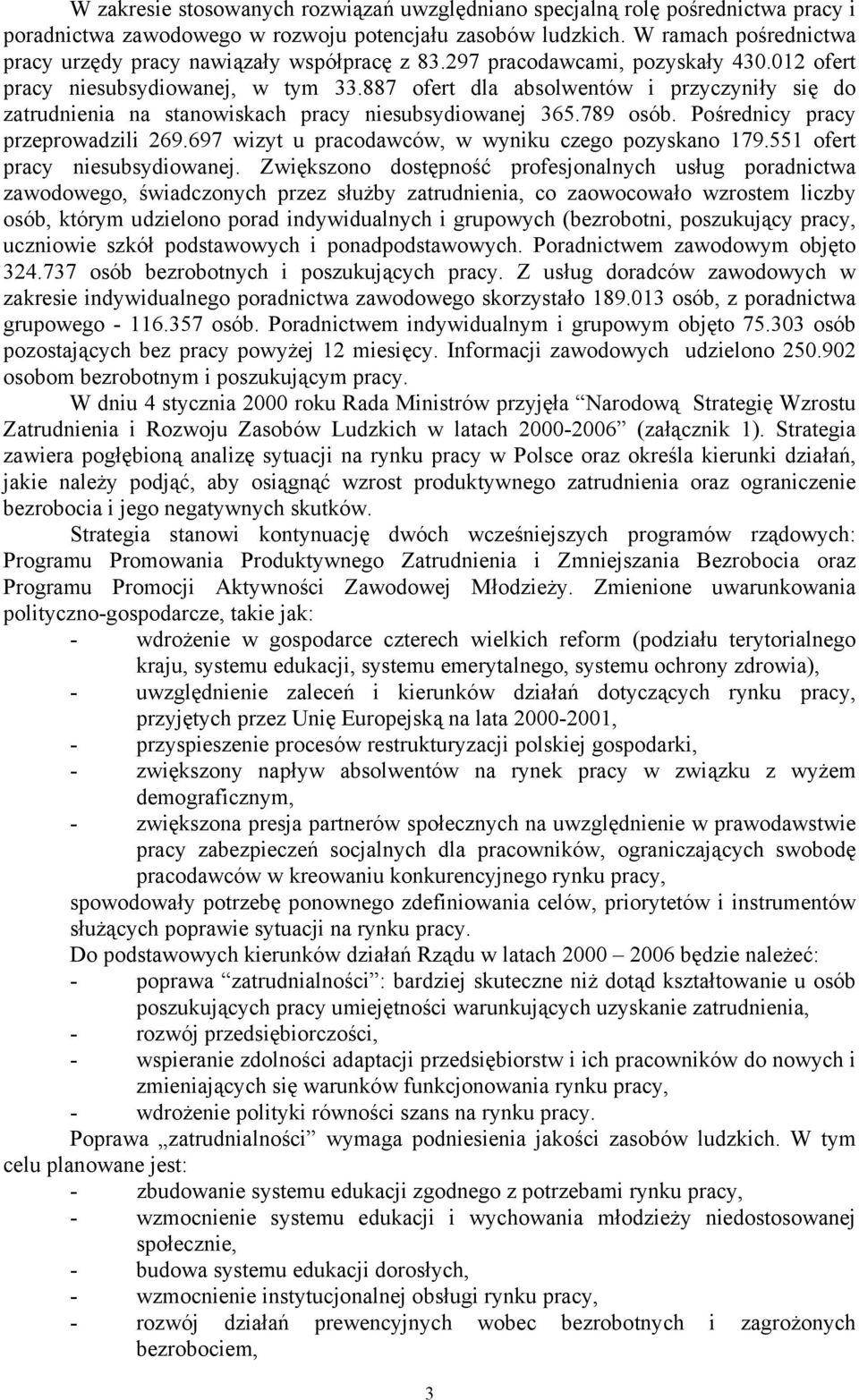 887 ofert dla absolwentów i przyczyniły się do zatrudnienia na stanowiskach pracy niesubsydiowanej 365.789 osób. Pośrednicy pracy przeprowadzili 269.