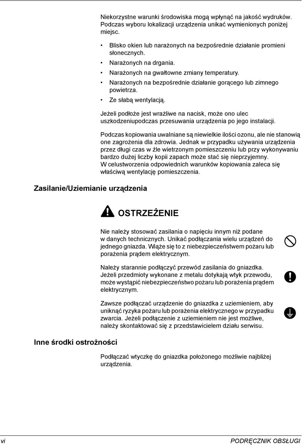 Narażonych na bezpośrednie działanie gorącego lub zimnego powietrza. Ze słabą wentylacją.