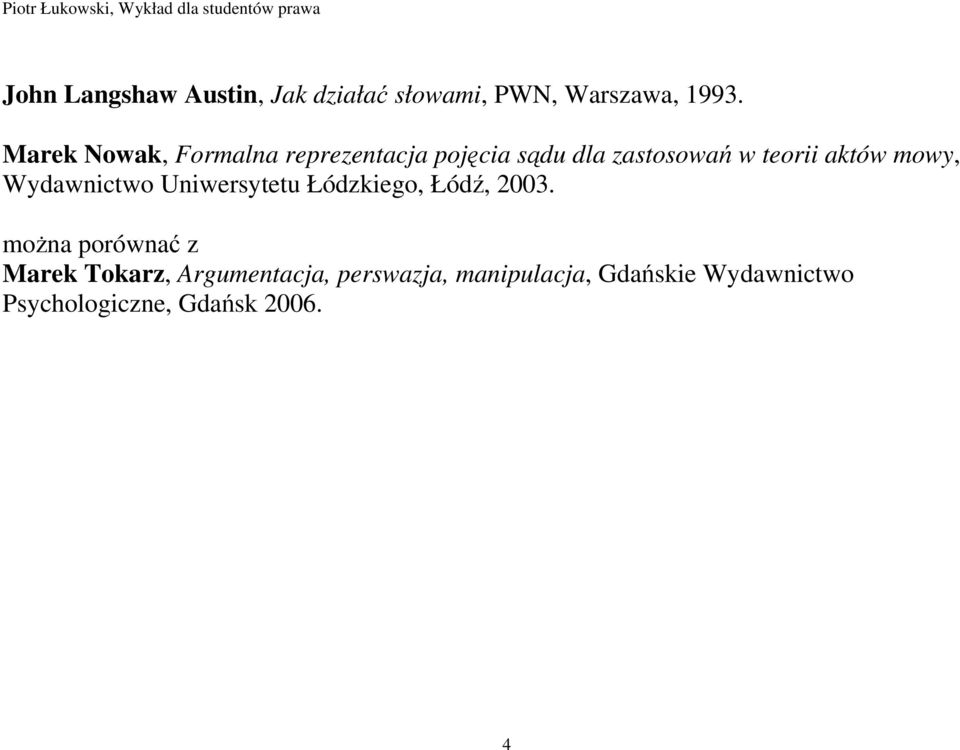 mowy, Wydawnictwo Uniwersytetu Łódzkiego, Łódź, 2003.