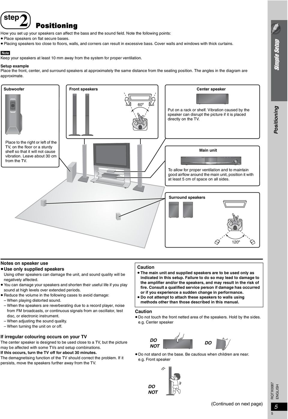 [Note] Keep your speakers at least 10 mm away from the system for proper ventilation.