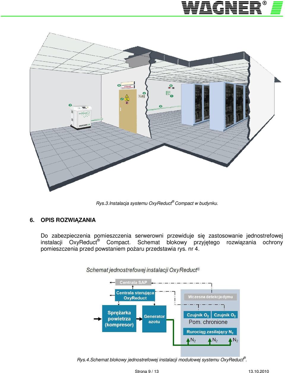 jednostrefowej instalacji OxyReduct Compact.