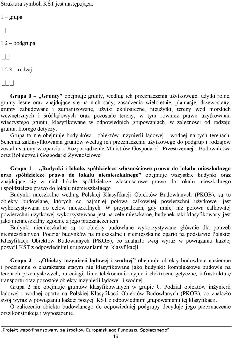 tereny, w tym również prawo użytkowania wieczystego gruntu, klasyfikowane w odpowiednich grupowaniach, w zależności od rodzaju gruntu, którego dotyczy.