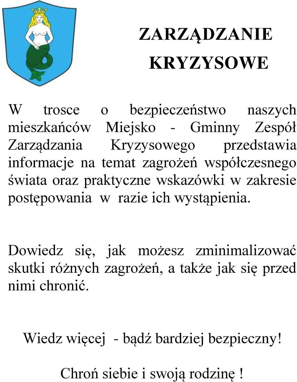 zakresie postępowania w razie ich wystąpienia.