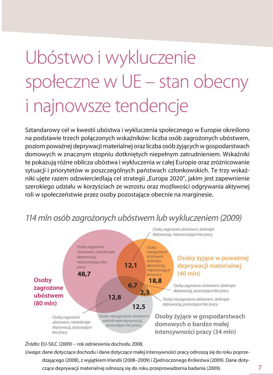 Wskaźniki te pokazują różne oblicza ubóstwa i wykluczenia w całej Europie oraz zróżnicowanie sytuacji i priorytetów w poszczególnych państwach członkowskich.