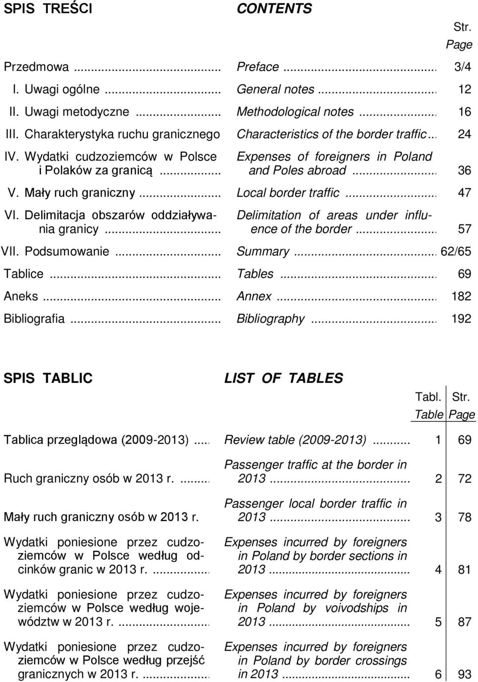 Mały ruch graniczny... Local border traffic... 47 VI. Delimitacja obszarów oddziaływania granicy... Delimitation of areas under influence of the border... 57 VII. Podsumowanie... Summary.