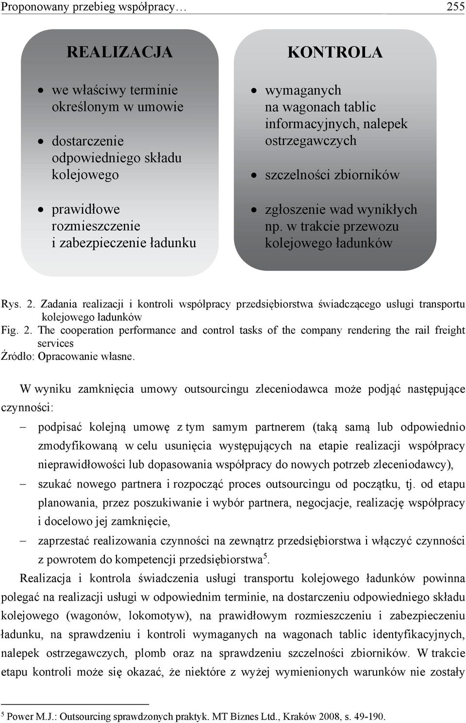 Zadania realizacji i kontroli współpracy przedsiębiorstwa świadczącego usługi transportu kolejowego ładunków Fig. 2.