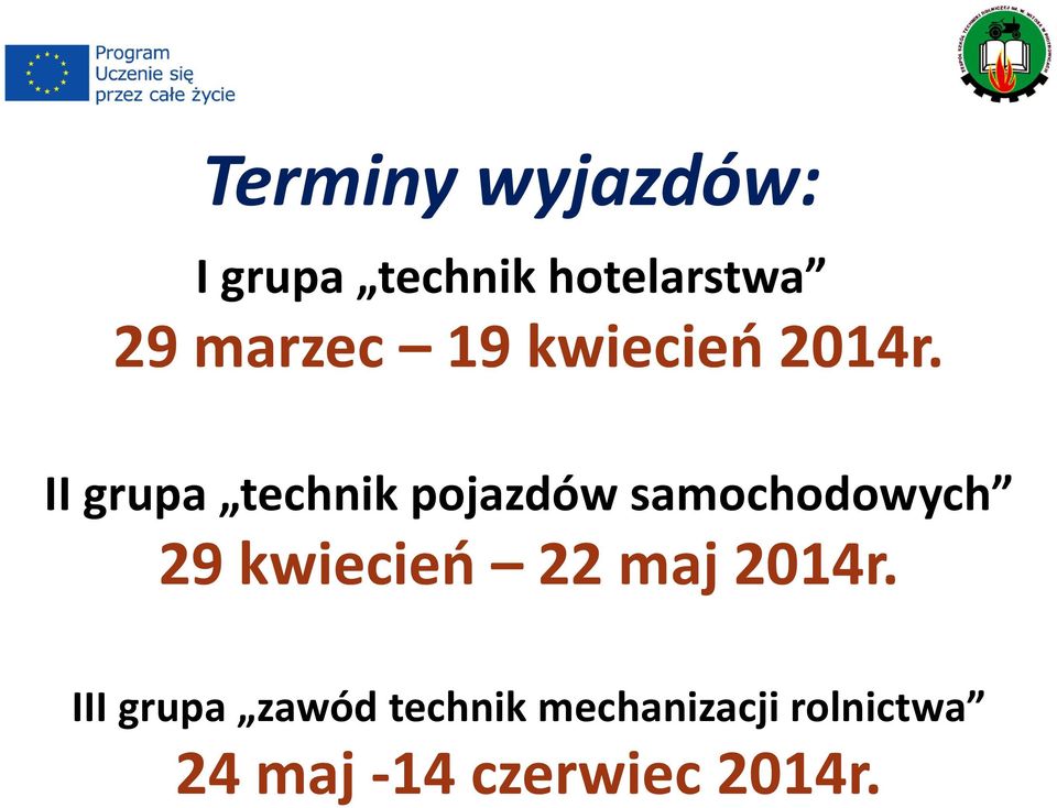 II grupa technik pojazdów samochodowych 29 kwiecień