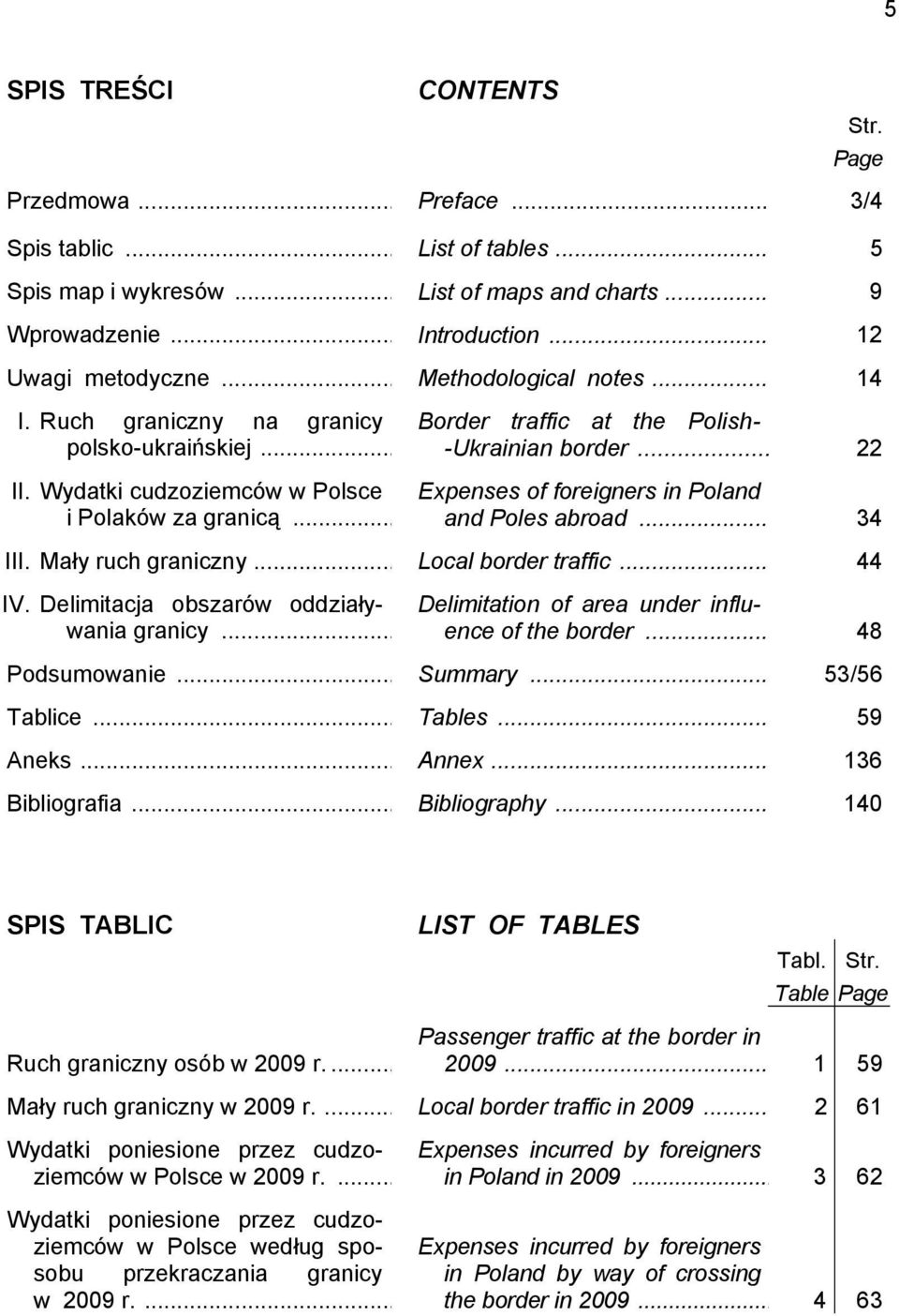 .. 22 Expenses of foreigners in Poland and Poles abroad... 34 III. Mały ruch graniczny... Local border traffic... 44 IV. Delimitacja obszarów oddziaływania granicy.