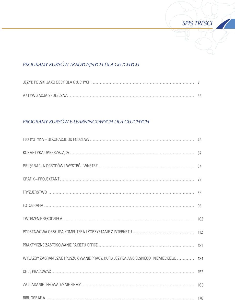 .. 64 GRAFIK PROJEKTANT... 73 FRYZJERSTWO... 83 FOTOGRAFIA... 93 TWORZENIE RĘKODZIEŁA... 102 PODSTAWOWA OBSŁUGA KOMPUTERA I KORZYSTANIE Z INTERNETU.