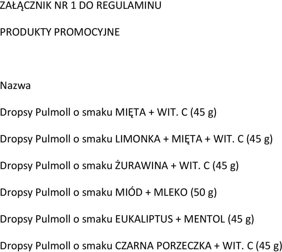 C (45 g) Dropsy Pulmoll o smaku ŻURAWINA + WIT.