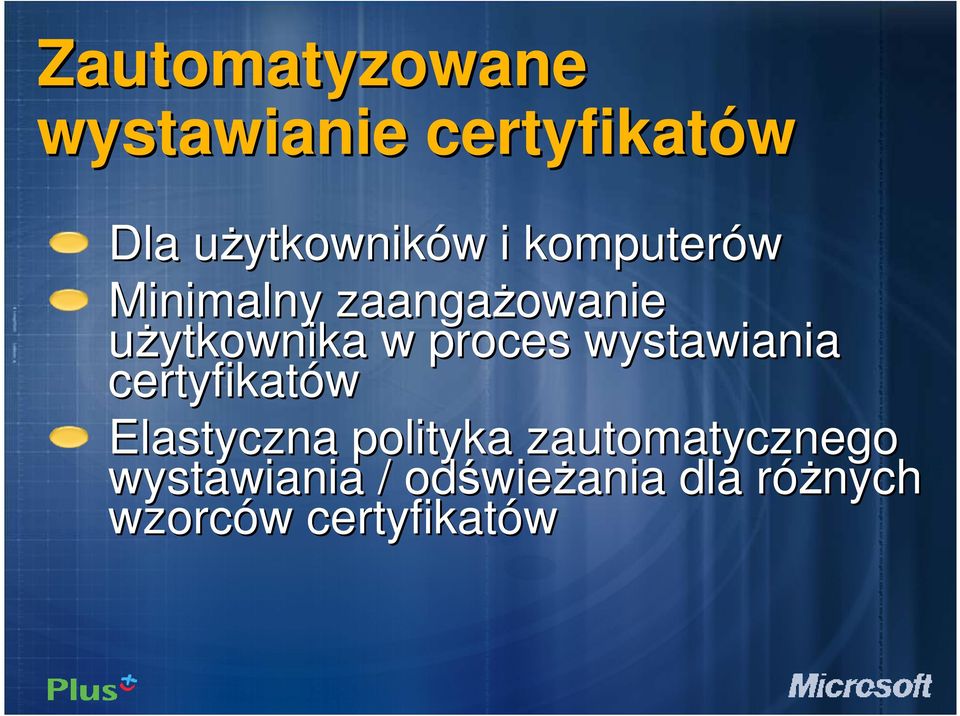 wystawiania certyfikatów Elastyczna polityka