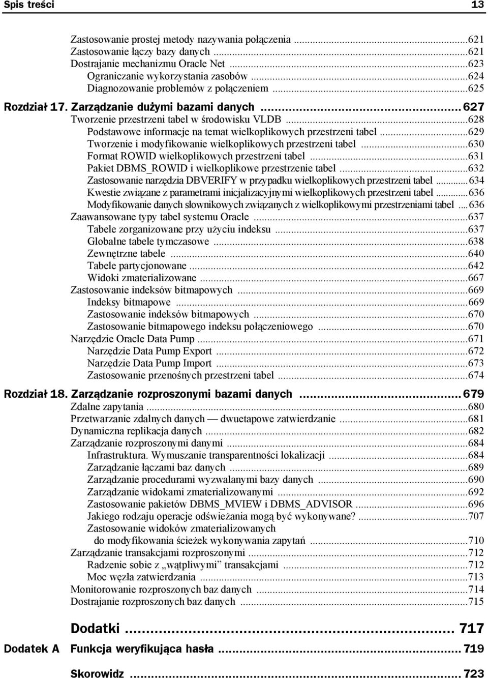 ..628 Podstawowe informacje na temat wielkoplikowych przestrzeni tabel...629 Tworzenie i modyfikowanie wielkoplikowych przestrzeni tabel...630 Format ROWID wielkoplikowych przestrzeni tabel.