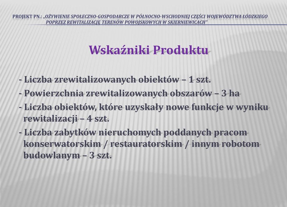 uzyskały nowe funkcje w wyniku rewitalizacji 4 szt.