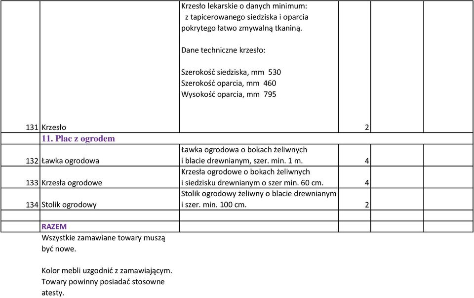 Plac z ogrodem 32 Ławka ogrodowa 33 Krzesła ogrodowe 34 Stolik ogrodowy Ławka ogrodowa o bokach żeliwnych i blacie drewnianym, szer. mi