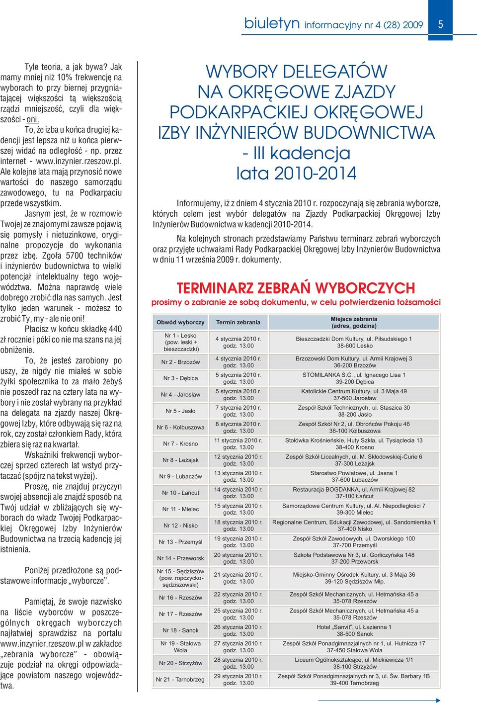 To, że izba u końca drugiej kadencji jest lepsza niż u końca pierwszej widać na odległość - np. przez internet - www.inzynier.rzeszow.pl.