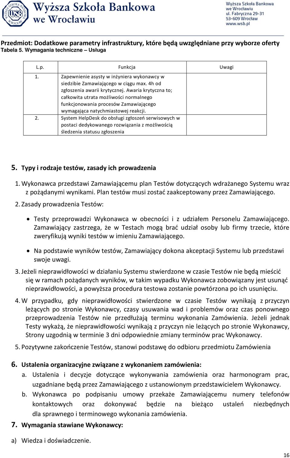 Awaria krytyczna to; całkowita utrata możliwości normalnego funkcjonowania procesów Zamawiającego wymagająca natychmiastowej reakcji. 2.