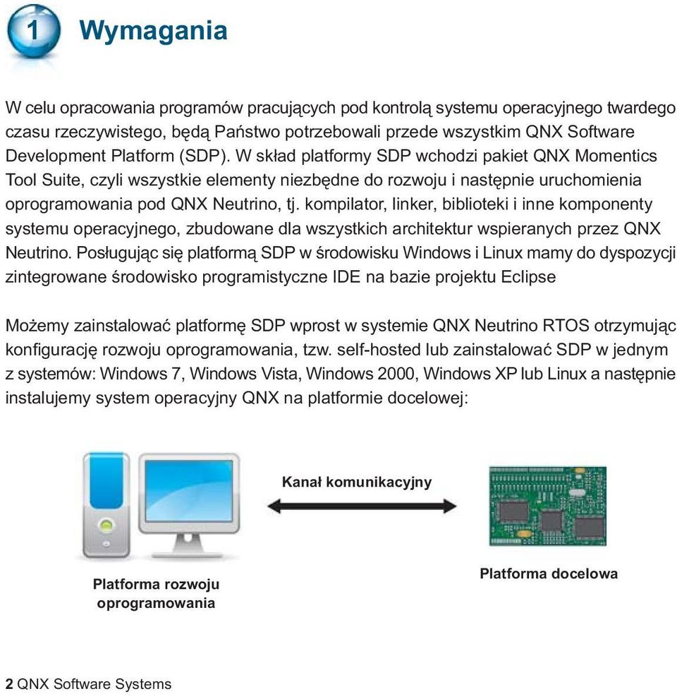 kompilator, linker, biblioteki i inne komponenty systemu operacyjnego, zbudowane dla wszystkich architektur wspieranych przez QNX Neutrino.