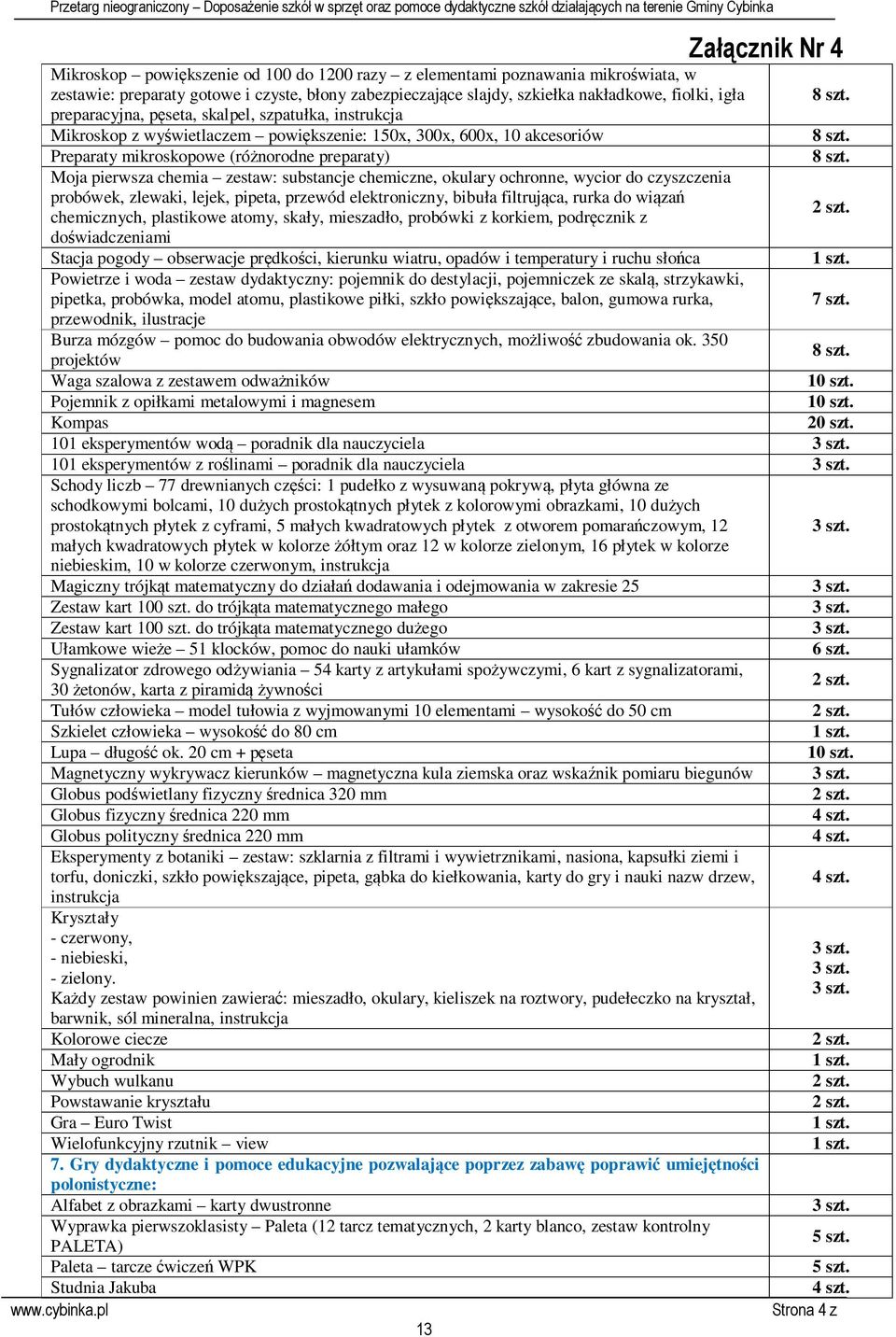 chemiczne, okulary ochronne, wycior do czyszczenia probówek, zlewaki, lejek, pipeta, przewód elektroniczny, bibuła filtrująca, rurka do wiązań chemicznych, plastikowe atomy, skały, mieszadło,