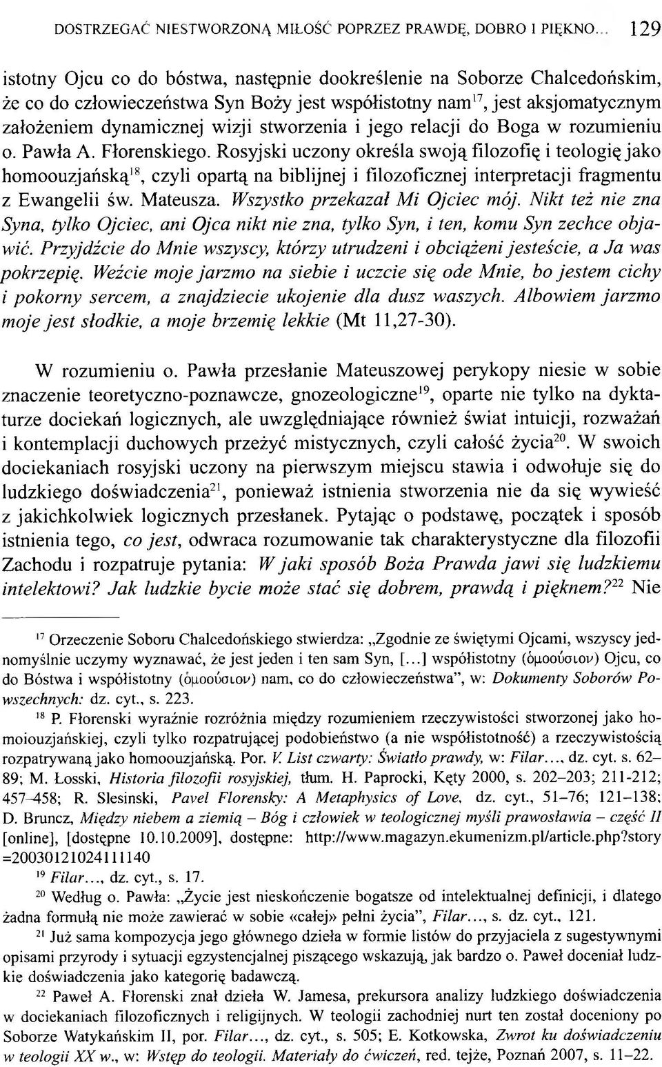 i jego relacji do Boga w rozumieniu o. Pawła A. Fłorenskiego.