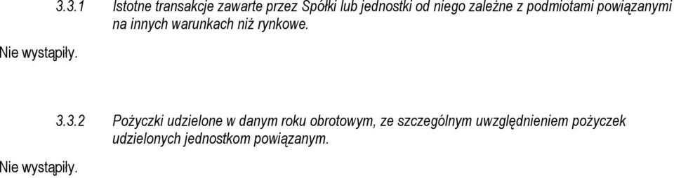 zależne z podmiotami powiązanymi na innych warunkach niż rynkowe. 3.