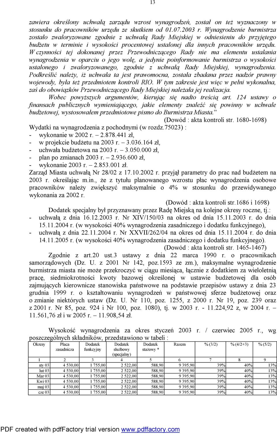 W czynności tej dokonanej przez Przewodniczącego Rady nie ma elementu ustalania wynagrodzenia w oparciu o jego wolę, a jedynie poinformowanie burmistrza o wysokości ustalonego i zwaloryzowanego,