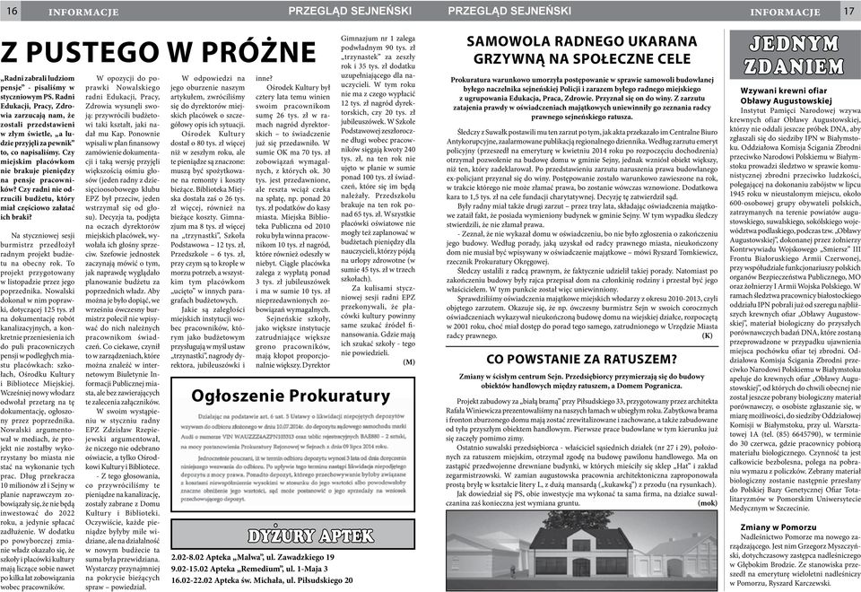 Czy miejskim placówkom nie brakuje pieniędzy na pensje pracowników? Czy radni nie odrzucili budżetu, który miał częściowo załatać ich braki?