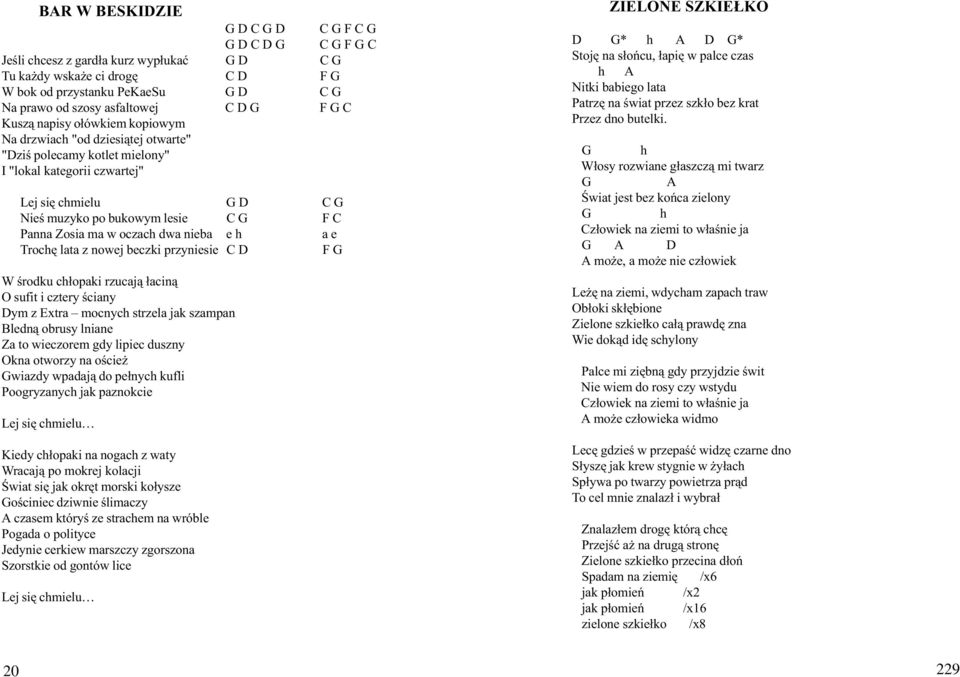 beczki przyniesie C D F W œrodku ch³opki rzucj¹ ³cin¹ O sufit i cztery œciny Dym z Extr mocnych strzel jk szmpn Bledn¹ obrusy lnine Z to wieczorem gdy lipiec duszny Okn otworzy n oœcie wizdy wpdj¹ do