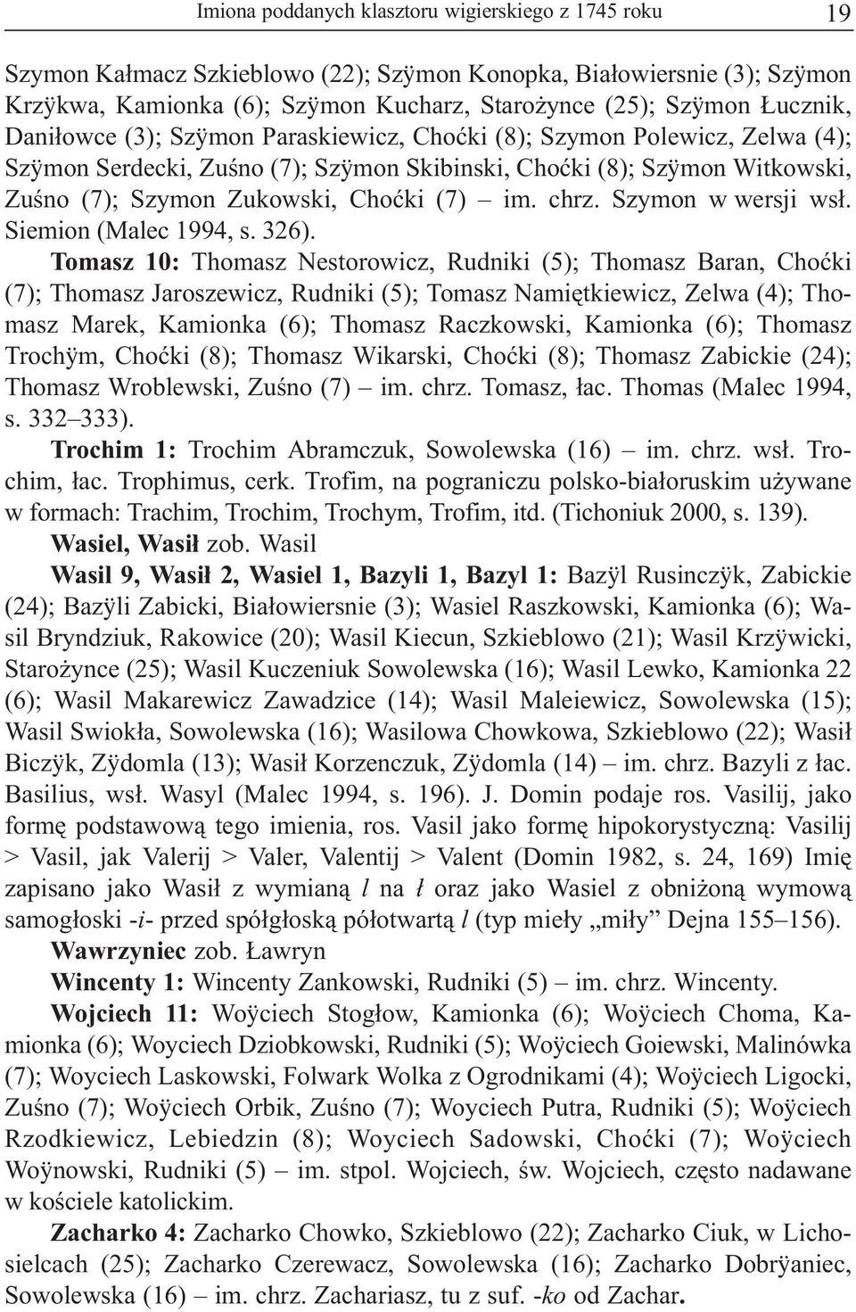 Szymon w wersji ws³. Siemion (Malec 1994, s. 326).