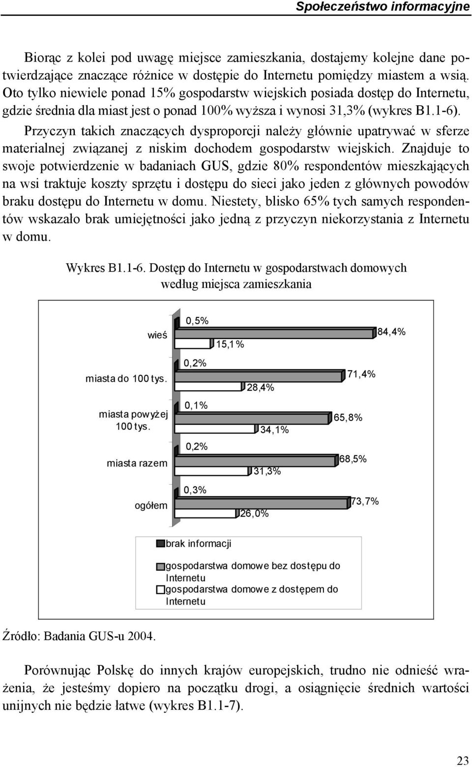 Przyczyn takich znaczących dysproporcji należy głównie upatrywać w sferze materialnej związanej z niskim dochodem gospodarstw wiejskich.