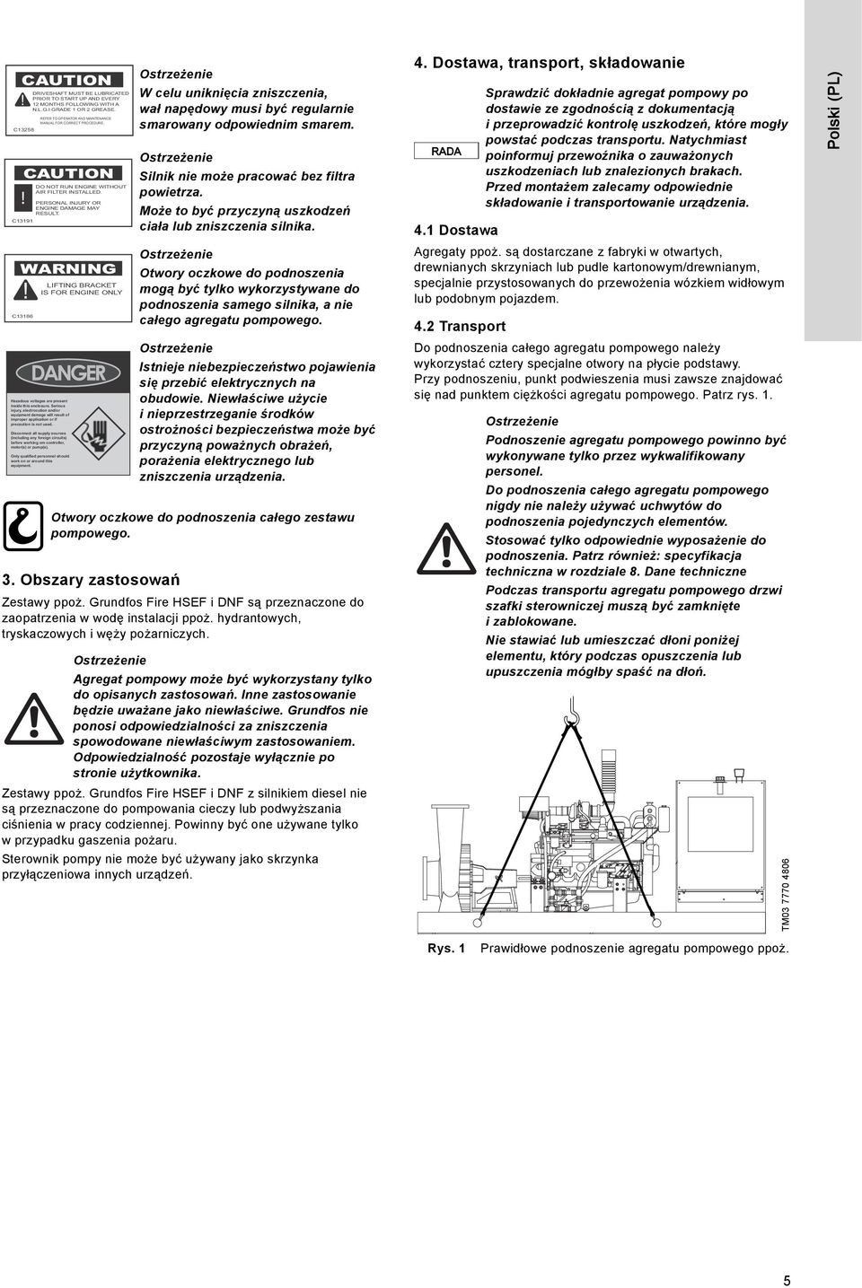 Serious injury, electrocution and/or equipment damage will result of improper application or if precaution is not used.