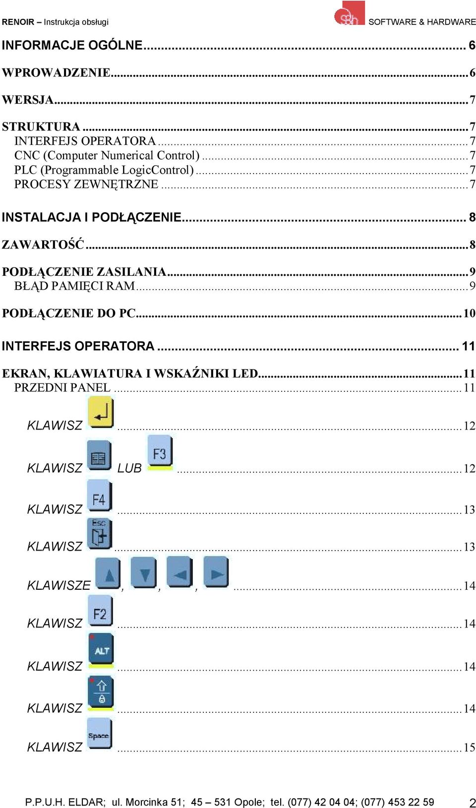 ..9 PODŁĄCZENIE DO PC...10 INTERFEJS OPERATORA... 11 EKRAN, KLAWIATURA I WSKAŹNIKI LED...11 PRZEDNI PANEL...11 KLAWISZ...12 KLAWISZ LUB...12 KLAWISZ...13 KLAWISZ.