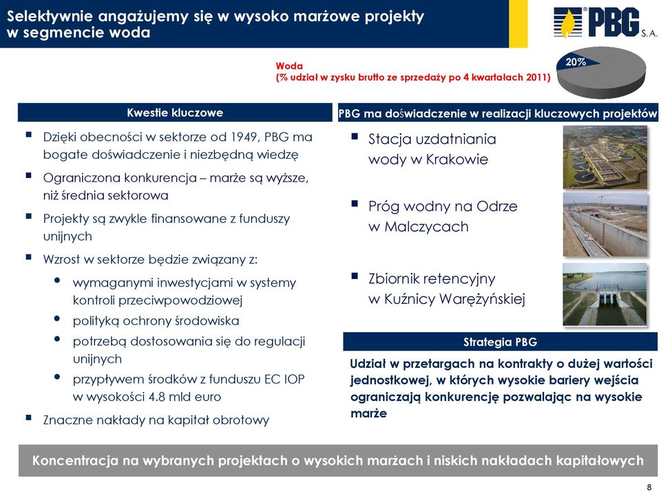 wymaganymi inwestycjami w systemy kontroli przeciwpowodziowej polityką ochrony środowiska potrzebą dostosowania się do regulacji unijnych przypływem środków z funduszu EC IOP w wysokości 4.