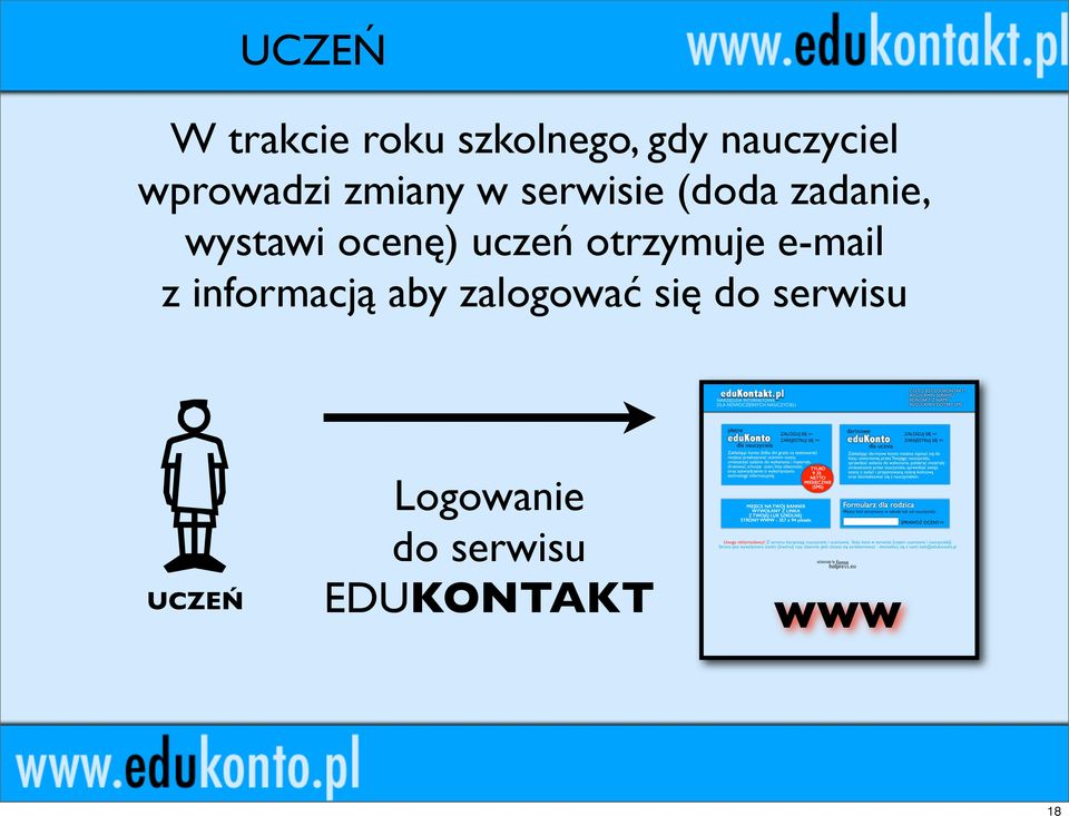 ocenę) uczeń otrzymuje e-mail z informacją aby