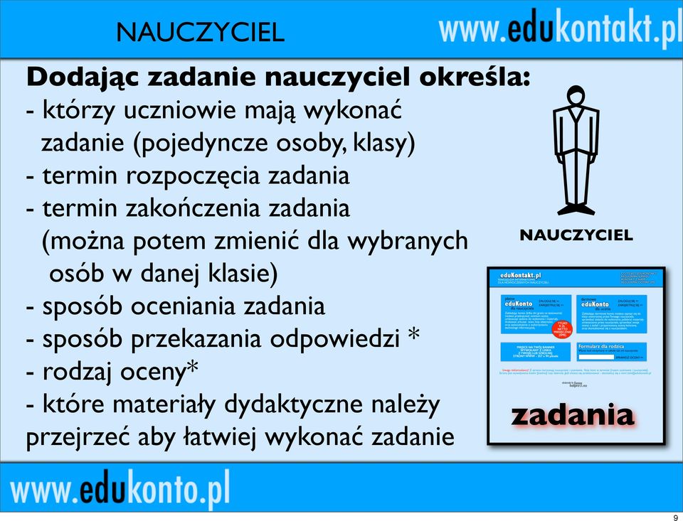 wybranych osób w danej klasie) - sposób oceniania zadania - sposób przekazania odpowiedzi * -