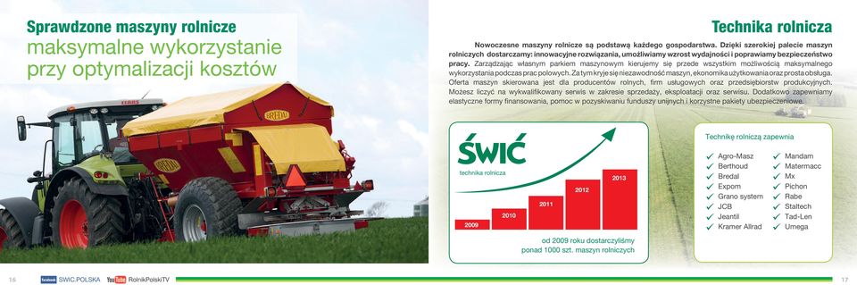 Zarządzając własnym parkiem maszynowym kierujemy się przede wszystkim możliwością maksymalnego wykorzystania podczas prac polowych.