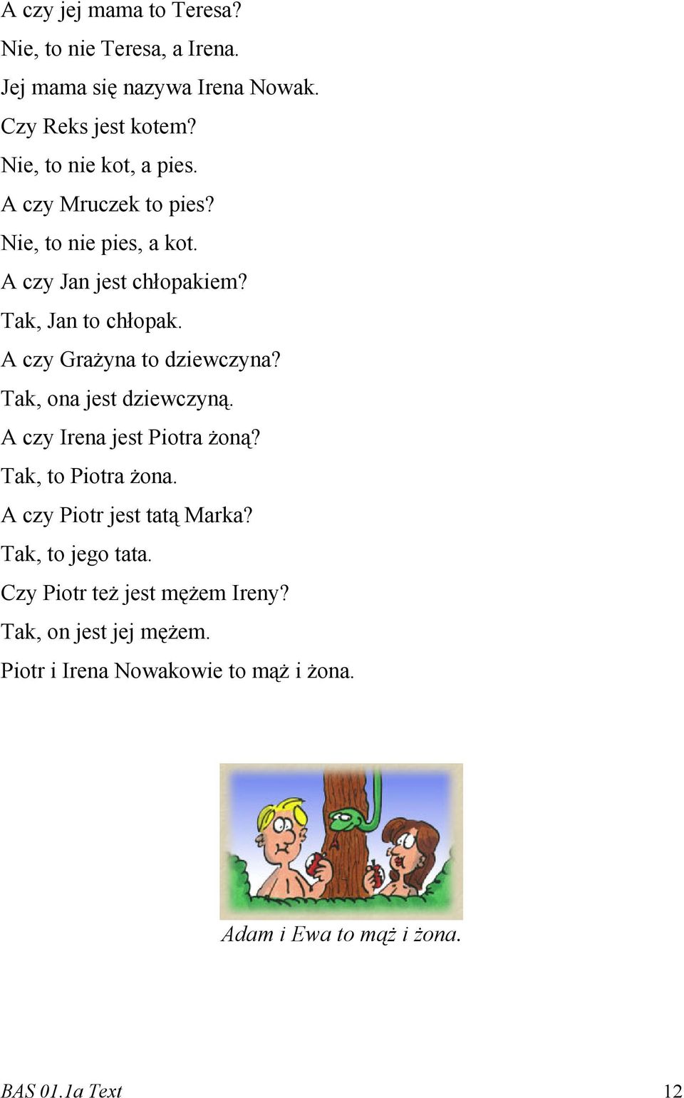 A czy Grażyna to dziewczyna? Tak, ona jest dziewczyną. A czy Irena jest Piotra żoną? Tak, to Piotra żona.