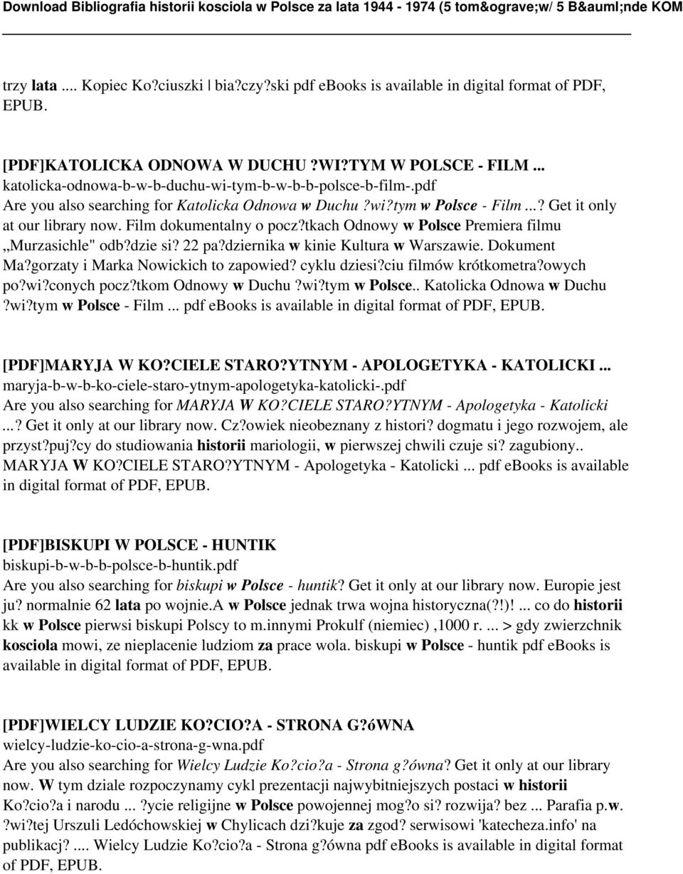 Film dokumentalny o pocz?tkach Odnowy w Polsce Premiera filmu Murzasichle" odb?dzie si? 22 pa?dziernika w kinie Kultura w Warszawie. Dokument Ma?gorzaty i Marka Nowickich to zapowied? cyklu dziesi?