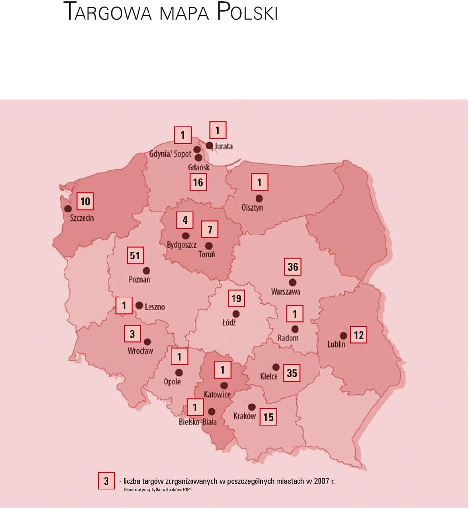 zorganizowanych w poszczególnych miastach