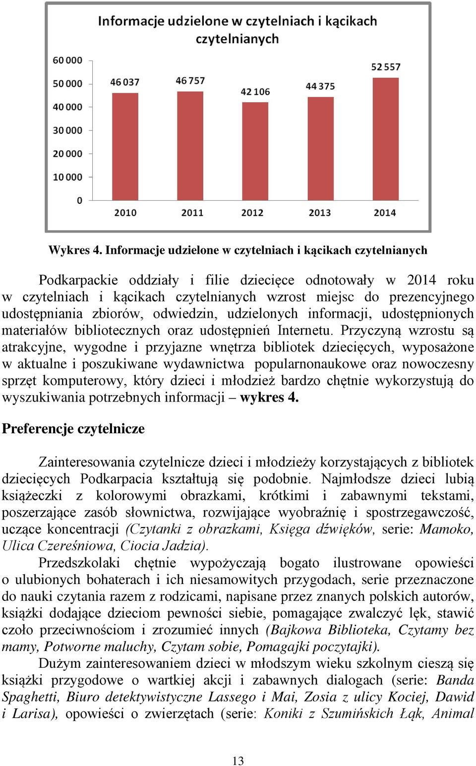 udostępniania zbiorów, odwiedzin, udzielonych informacji, udostępnionych materiałów bibliotecznych oraz udostępnień Internetu.