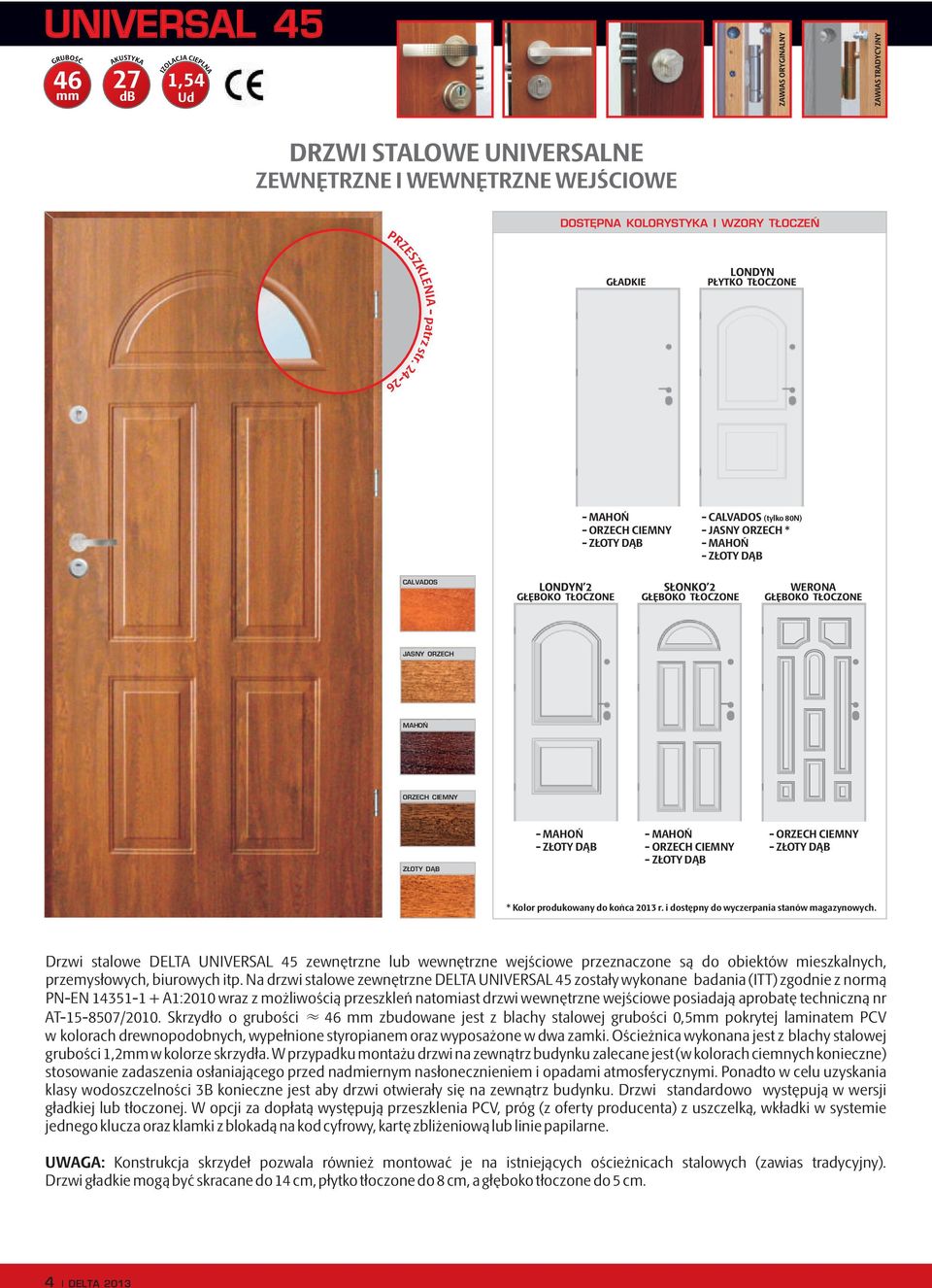 CIEMNY - ZŁOTY DĄB - ORZECH CIEMNY - ZŁOTY DĄB * Kolor produkowany do końca 2013 r. i dostępny do wyczerpania stanów magazynowych.