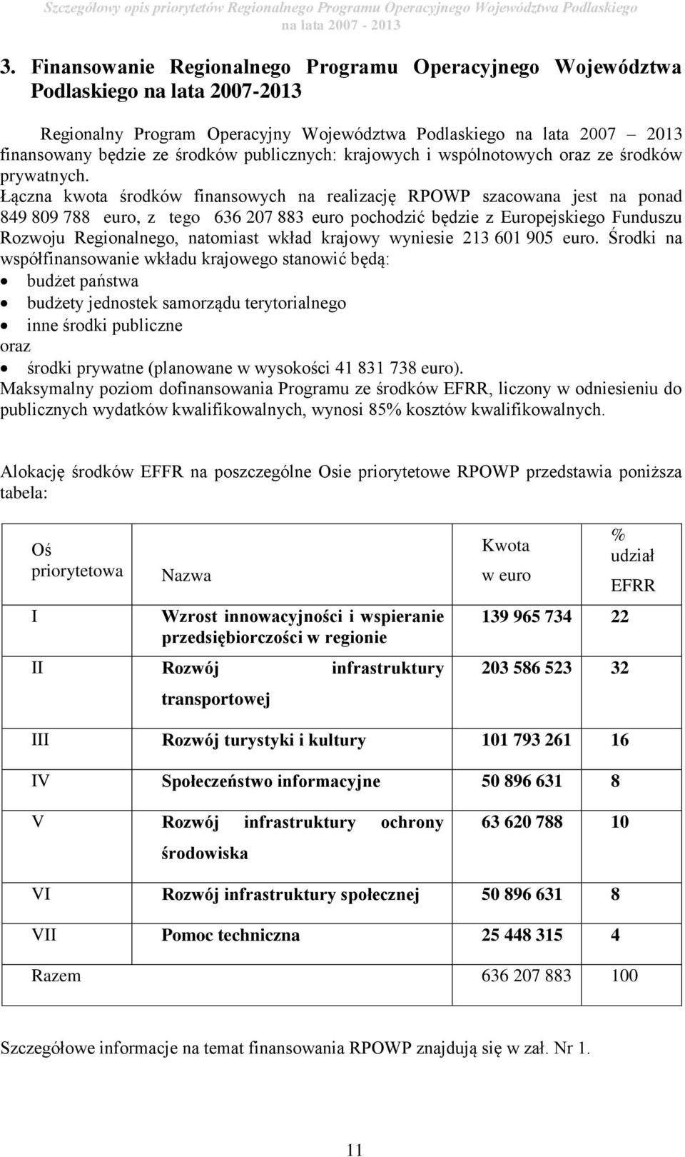 publicznych: krajowych i wspólnotowych oraz ze środków prywatnych.