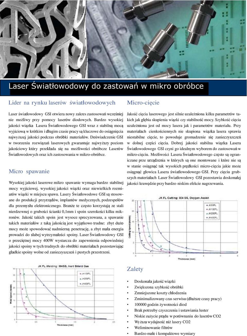 Doświadczenie GSI w tworzeniu rozwiązań laserowych gwarantuje najwyższy poziom jakościowy który przekłada się na możliwości obróbcze Laserów Światłowodowych oraz ich zastosowania w mikro-obróbce.