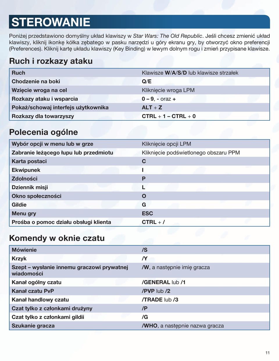 Kliknij kartę układu klawiszy (Key Binding) w lewym dolnym rogu i zmień przypisane klawisze.