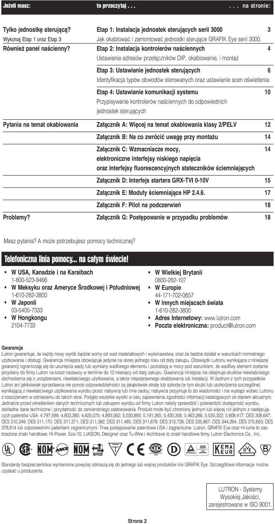 Etap : Instalacja kontrolerów naêciennych Ustawiania adresów prze àczników DIP, okablowanie, i monta Etap : Ustawianie jednostek sterujàcych 6 Identyfikacja typów obwodów sterowanych oraz ustawianie