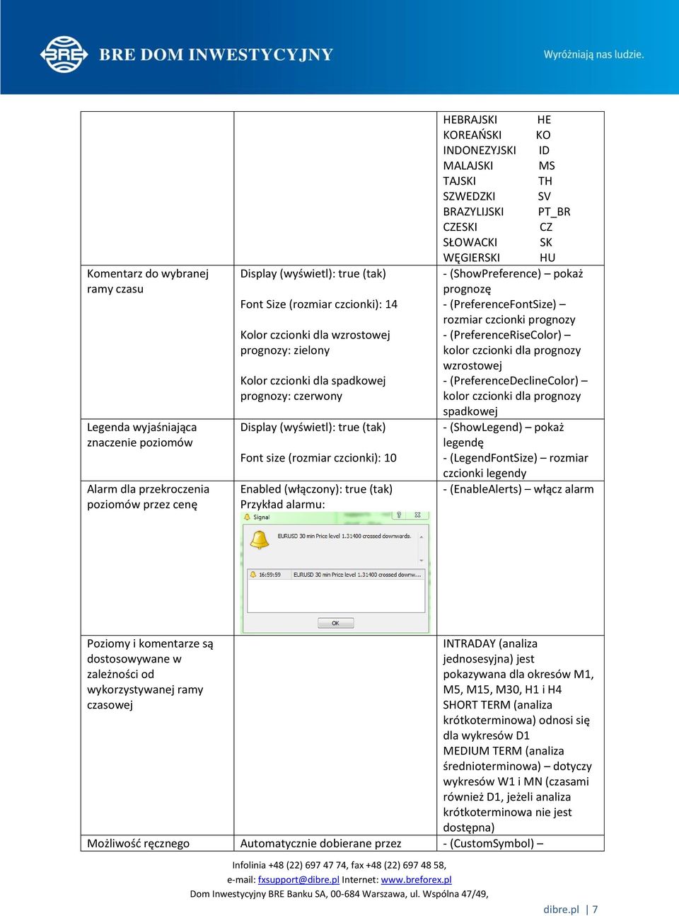 HE KOREAŃSKI KO INDONEZYJSKI ID MALAJSKI MS TAJSKI TH SZWEDZKI SV BRAZYLIJSKI PT_BR CZESKI CZ SŁOWACKI SK WĘGIERSKI HU - (ShowPreference) pokaż prognozę - (PreferenceFontSize) rozmiar czcionki