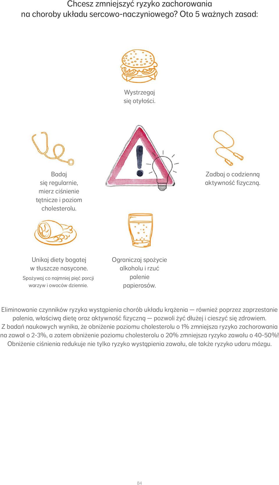 Eliminowanie czynników ryzyka wystąpienia chorób układu krążenia również poprzez zaprzestanie palenia, właściwą dietę oraz aktywność fizyczną pozwoli żyć dłużej i cieszyć się zdrowiem.