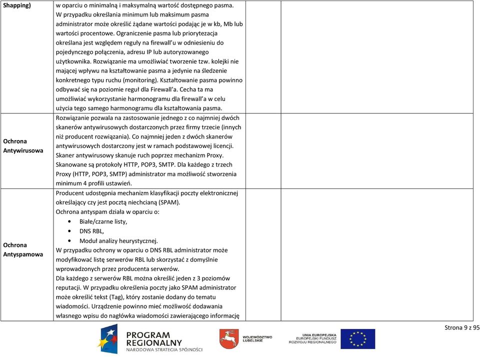 Ograniczenie pasma lub priorytezacja określana jest względem reguły na firewall u w odniesieniu do pojedynczego połączenia, adresu IP lub autoryzowanego użytkownika.