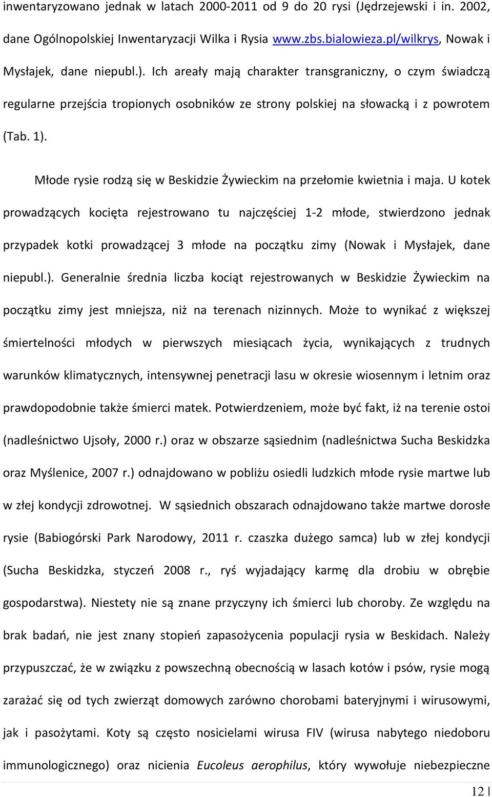 Młode rysie rodzą się w Beskidzie Żywieckim na przełomie kwietnia i maja.